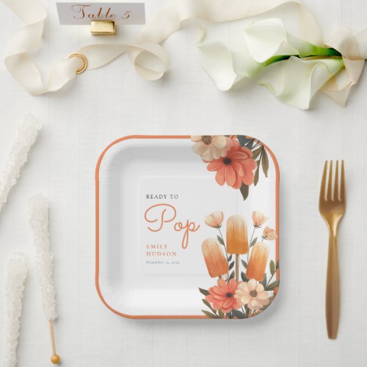 Popsicle klaar voor Pop Baby shower Papieren Bordje (Huwelijk)