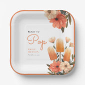 Popsicle klaar voor Pop Baby shower Papieren Bordje (Voorkant)