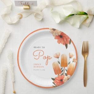 Popsicle klaar voor Pop Baby shower Papieren Bordje