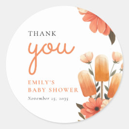 Popsicle klaar voor Pop Baby shower Ronde Sticker