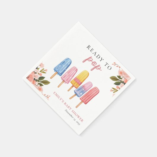 Popsicle klaar voor Pop Baby shower Servet (Hoek)