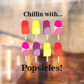 Popsicle Kleurrijke IJssalon Raamsticker (Vel 2)