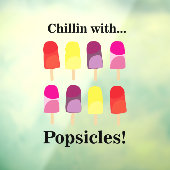 Popsicle Kleurrijke IJssalon Raamsticker (Vel 3)
