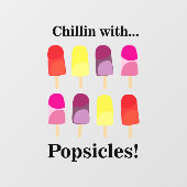 Popsicle Kleurrijke IJssalon Raamsticker (Vel)