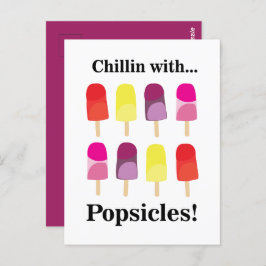 Popsicle Kleurrijke Zoete Zomer Briefkaart