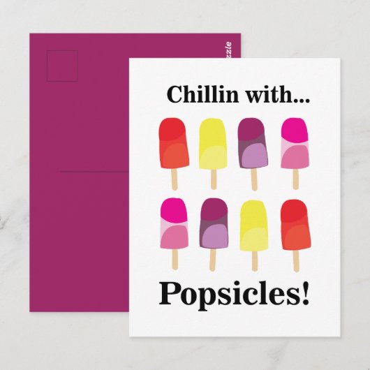 Popsicle Kleurrijke Zoete Zomer Briefkaart (Voorkant / Achterkant)