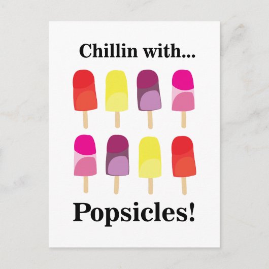 Popsicle Kleurrijke Zoete Zomer Briefkaart (Voorkant)