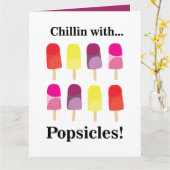 Popsicle kleurrijke zomerverjaardag kaart (Gele Bloem)