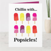 Popsicle kleurrijke zomerverjaardag kaart (Voorkant)