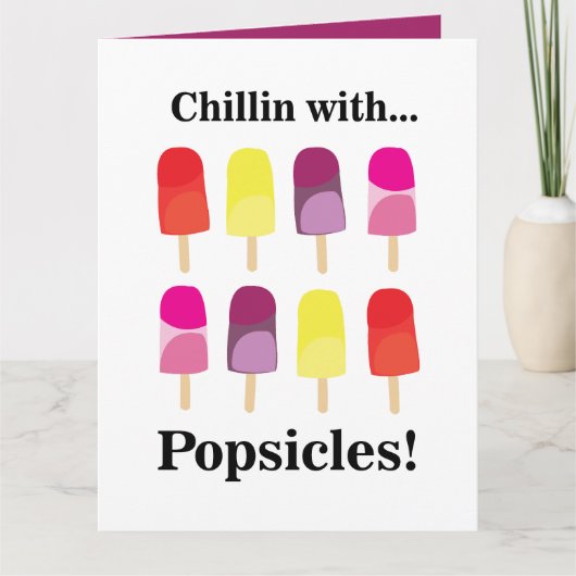 Popsicle kleurrijke zomerverjaardag kaart (Voorkant)