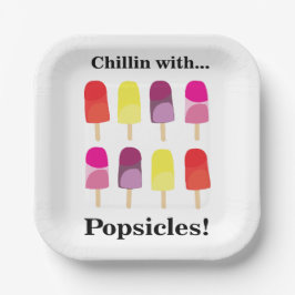 Popsicle Kleurrijke Zomerverjaardagsfeestje Papieren Bordje