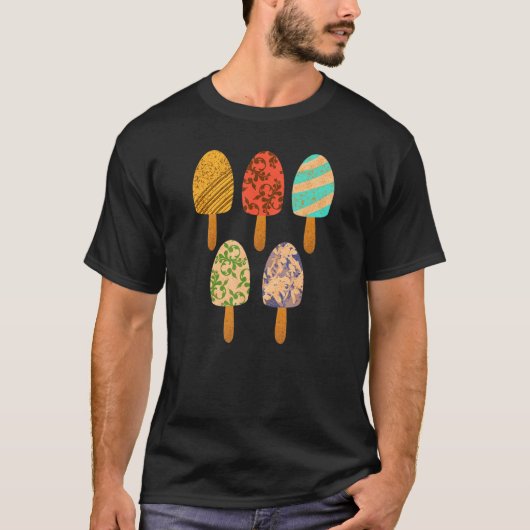  Popsicle Kulfi Ice Pop Ice Cream Bar alleen T-shirt (Voorkant)