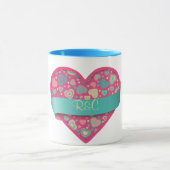 Popsicle Love-hart met banner, aanpasbaar Mok (Midden)