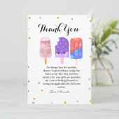 Popsicle Neutral Baby shower Dank u kaart (Staand voorkant)