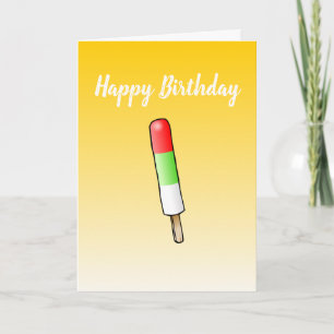 Popsicle op Vouwbare Verjaardagskaart Kaart
