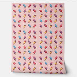 Popsicle Parade in Pink Ice Cream II Behang