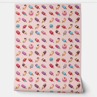 Popsicle Parade in Pink Ice Cream IV Behang