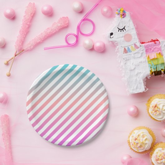 Popsicle Party Borden | Strepen Papieren Bordje (Feest)