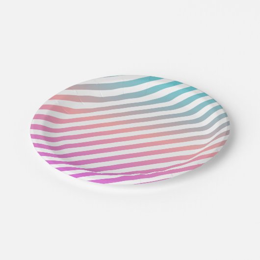 Popsicle Party Borden | Strepen Papieren Bordje (Gekanteld)