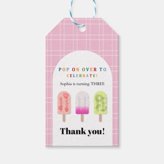 Popsicle Party Cadeaulabel (Voorkant)