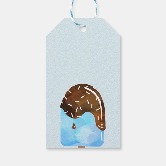 Popsicle Party Cool Ices Blauw Dank je wel Cadeaulabel (Achterkant)