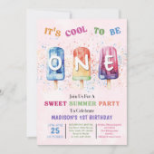 Popsicle Party Cool One 1st Birthday Invitation Kaart (Voorkant)