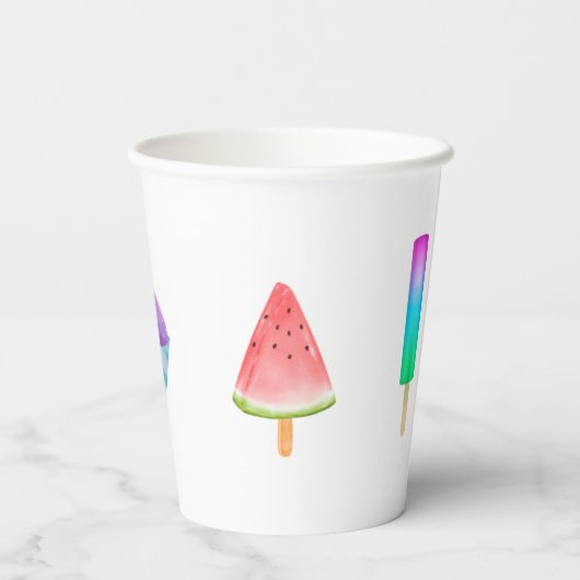 Popsicle Party Cups Papieren Bekers (Achterkant)