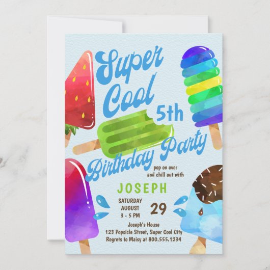 Popsicle Party Elke leeftijd jongens Super Cool Ve Kaart (Voorkant)