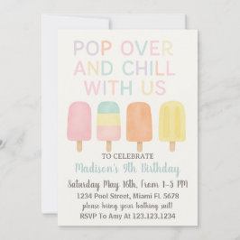Popsicle Party Kids verjaardagsuitnodiging Kaart