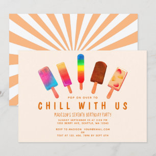 Popsicle Party Kinderverjaardagsfeestje Kaart