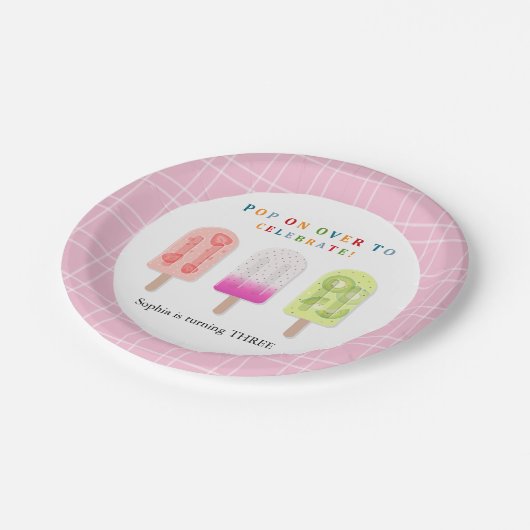 Popsicle Party Papieren Bordje (Gekanteld)