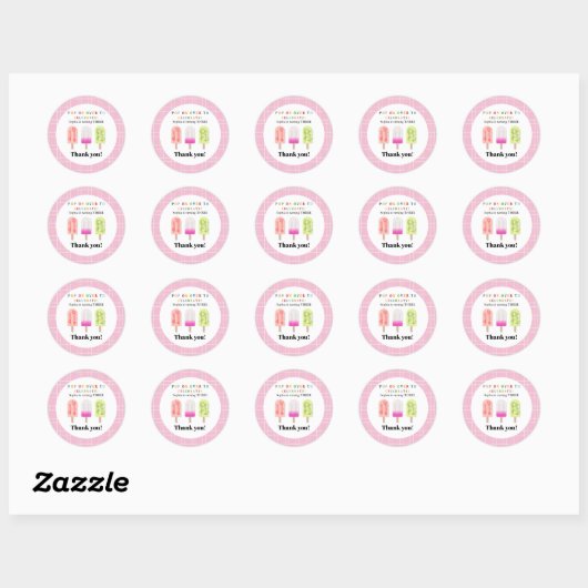 Popsicle Party Ronde Sticker (Vel)