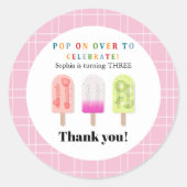 Popsicle Party Ronde Sticker (Voorkant)