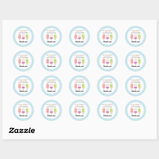 Popsicle Party Ronde Sticker (Vel)
