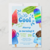 Popsicle Party Twee Cool Boys 2e Verjaardag Kaart (Voorkant)