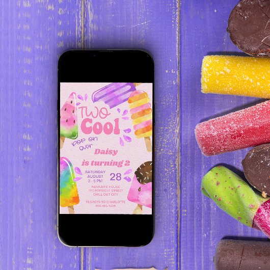 Popsicle Party Twee Cool Meisjes 2e Verjaardag Kaart