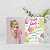 Popsicle Party Twee coole meisjes 2e verjaardag fo Kaart (Staand voorkant)