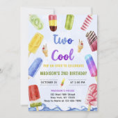 Popsicle Party Two Cool 2e verjaardagsfeestje Kaart (Voorkant)