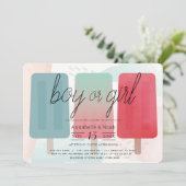 Popsicle Pink & Blue Genderonthulling Kaart (Staand voorkant)
