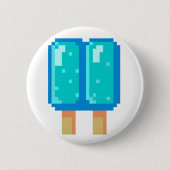 Popsicle Pixel Blue 8-bits Button (Voorkant)