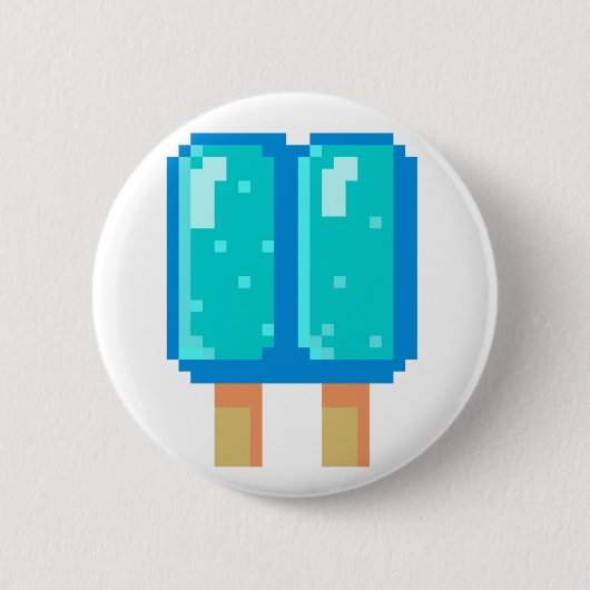 Popsicle Pixel Blue 8-bits Button (Voorkant)