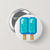 Popsicle Pixel Blue 8-bits Button (Voorkant /achterkant)