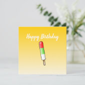 Popsicle platte verjaardagskaart kaart (Staand voorkant)