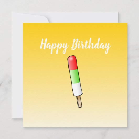 Popsicle platte verjaardagskaart kaart (Voorkant)