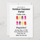 Popsicle Plezier Kleurrijk Buiten Zomerfeestje Kaart (Voorkant)