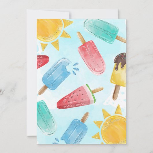 Popsicle Pop op over Baby shower uitnodiging (Achterkant)