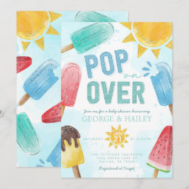 Popsicle Pop op over Baby shower uitnodiging