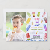 Popsicle Pop op over Ice Cream verjaardagsfoto Kaart (Voorkant)