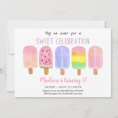 Popsicle Pop op Over Pink Girl Verjaardag Kaart (Voorkant)