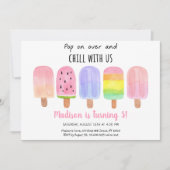 Popsicle Pop op Over Pink Girl Verjaardag Kaart (Voorkant)